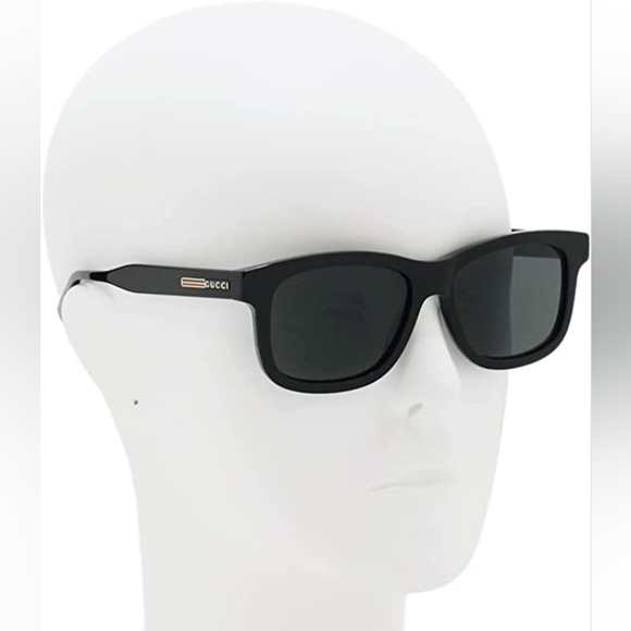 NEW GUCCI MEN'S RECTANGLE SUNGLASSES GG0824S 005 BLACK GUCCI EYEWEAR - Picture 7 of 8